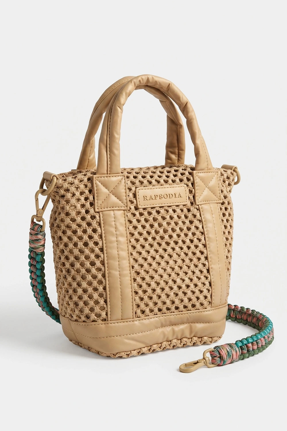 cartera matelase mini rafia