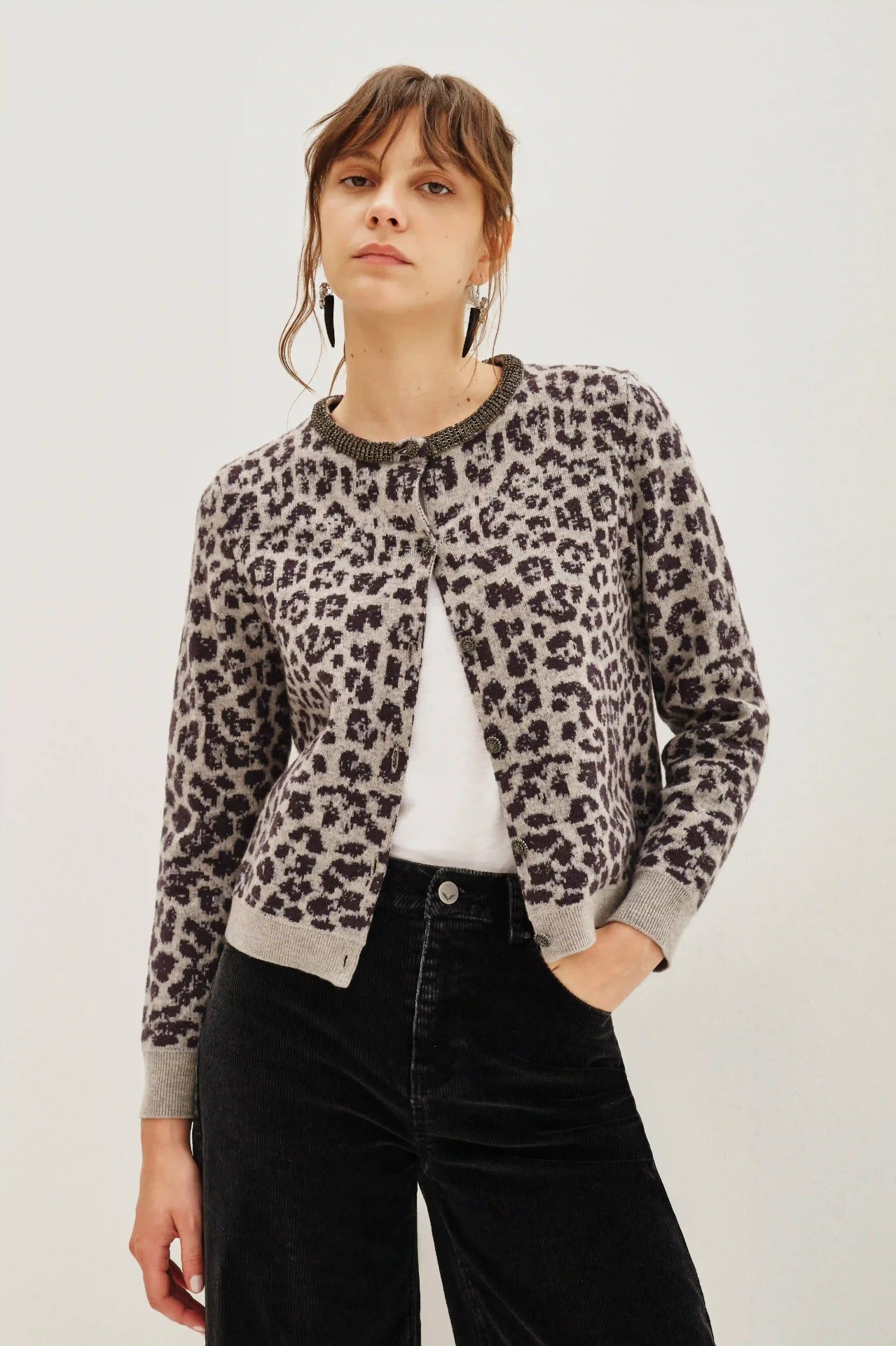 CARDIGAN LEOPARD SHINNY
