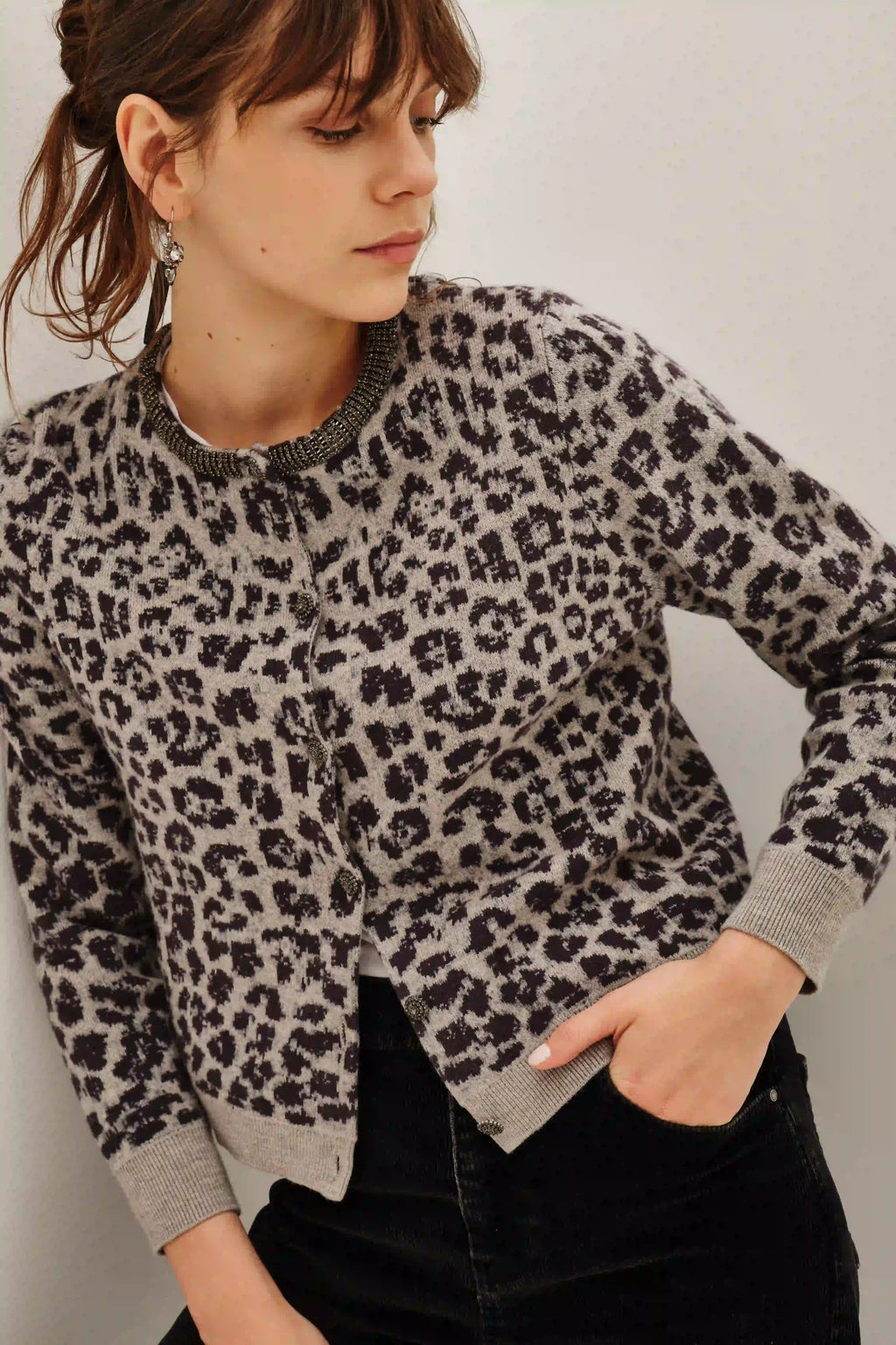 CARDIGAN LEOPARD SHINNY
