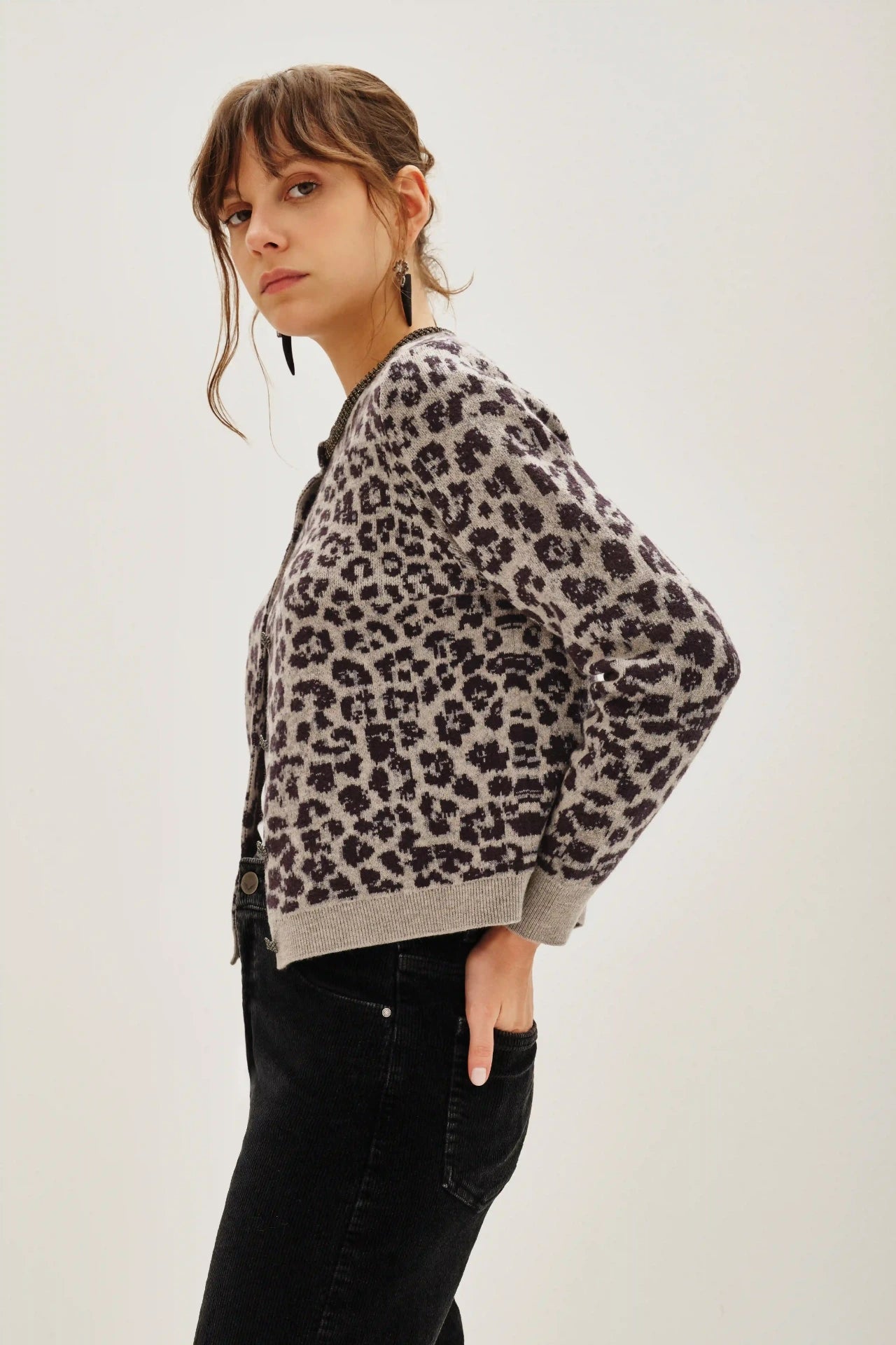CARDIGAN LEOPARD SHINNY
