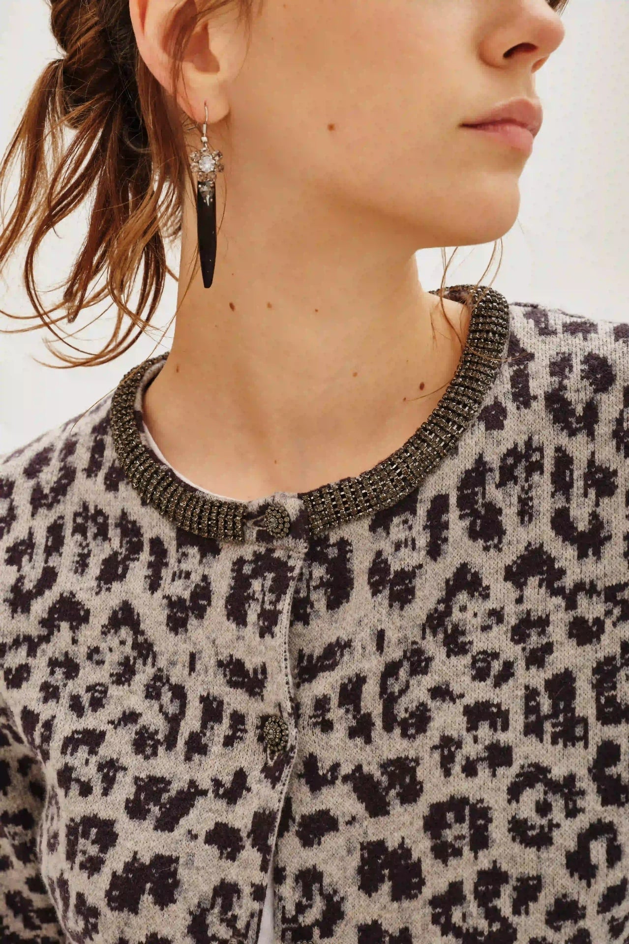 CARDIGAN LEOPARD SHINNY