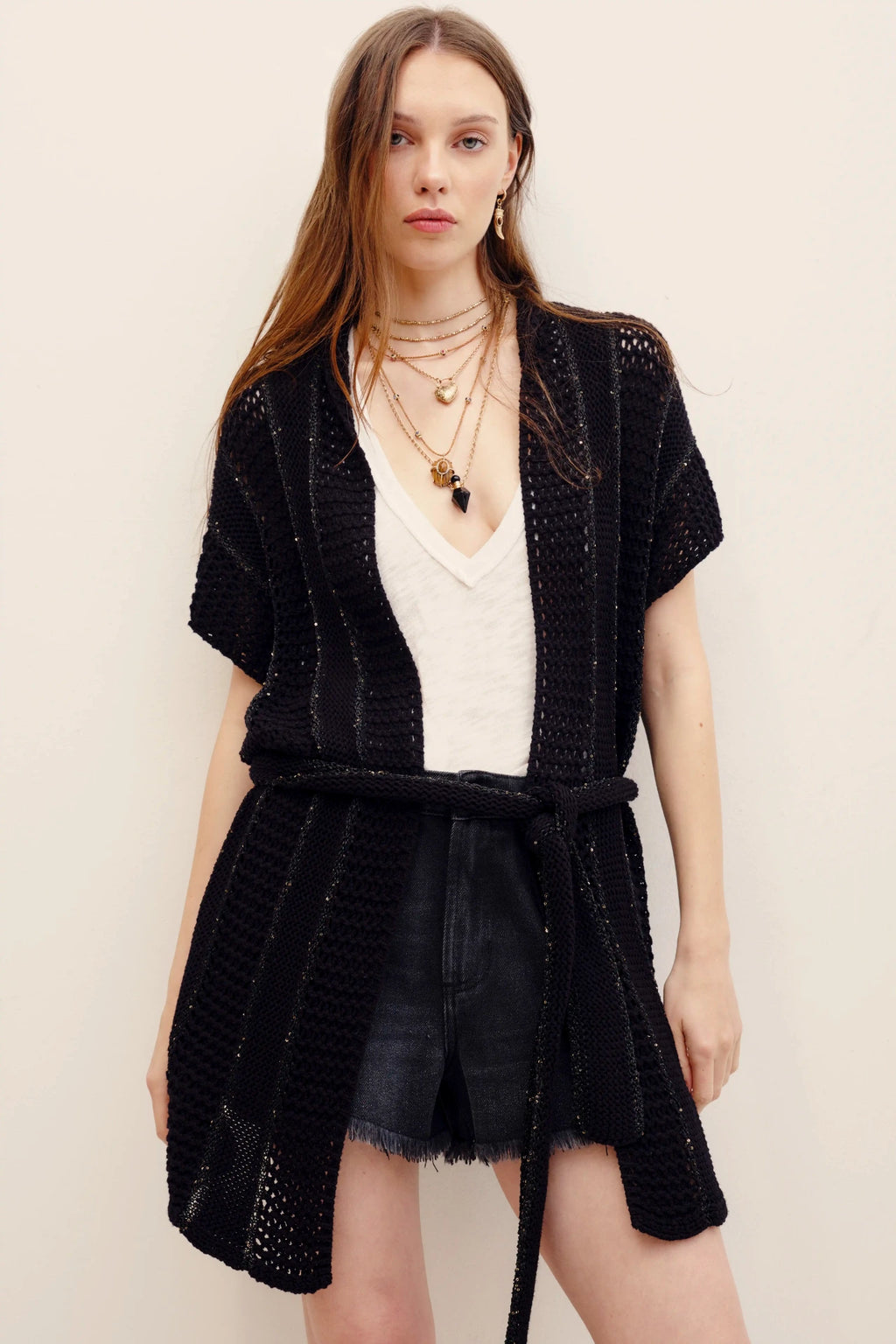 chaleco sequins knit