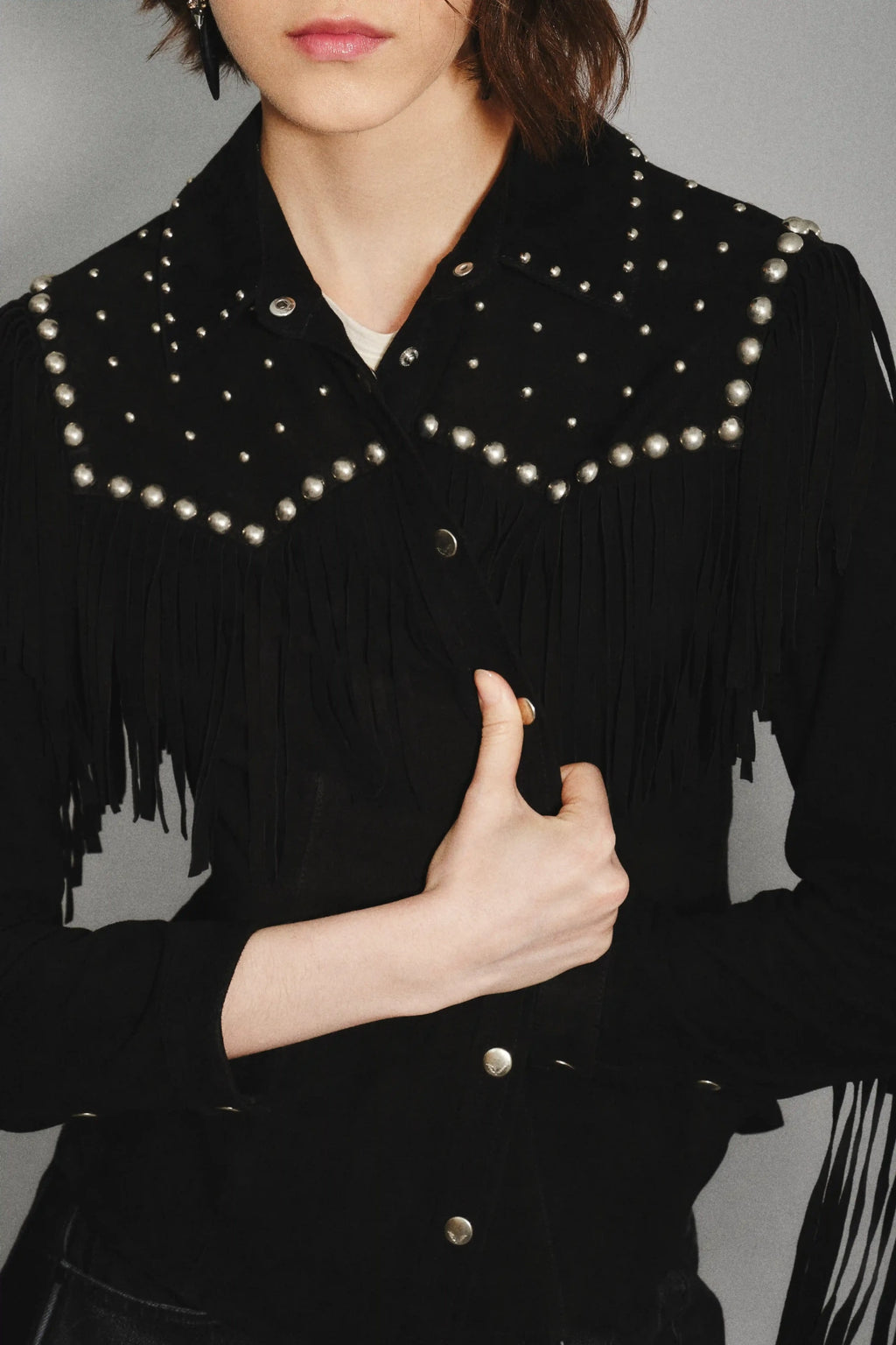 CAMISA BELLOTA STUDS CUERO