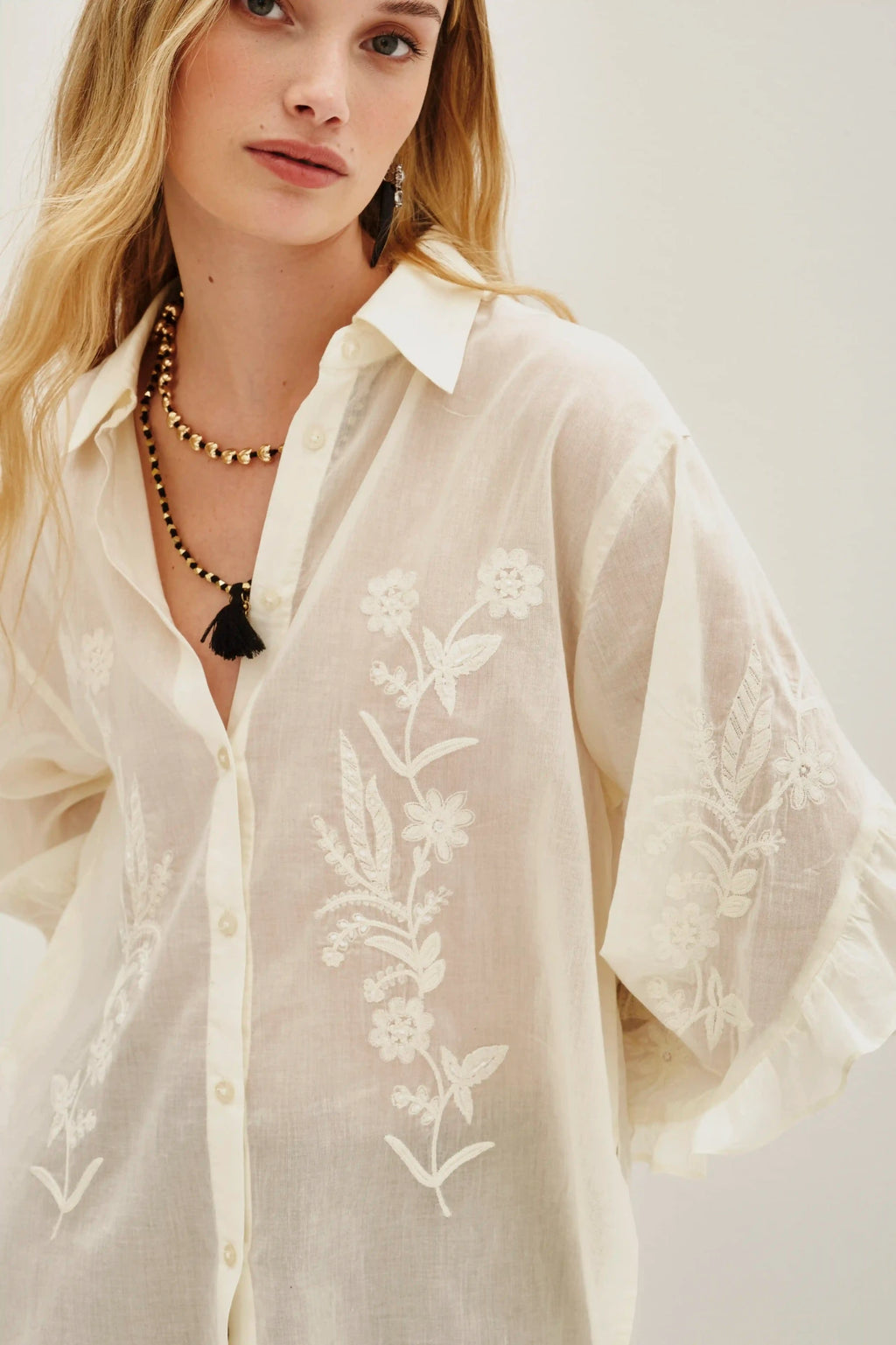 CAMISA FRILLS FLOWERS