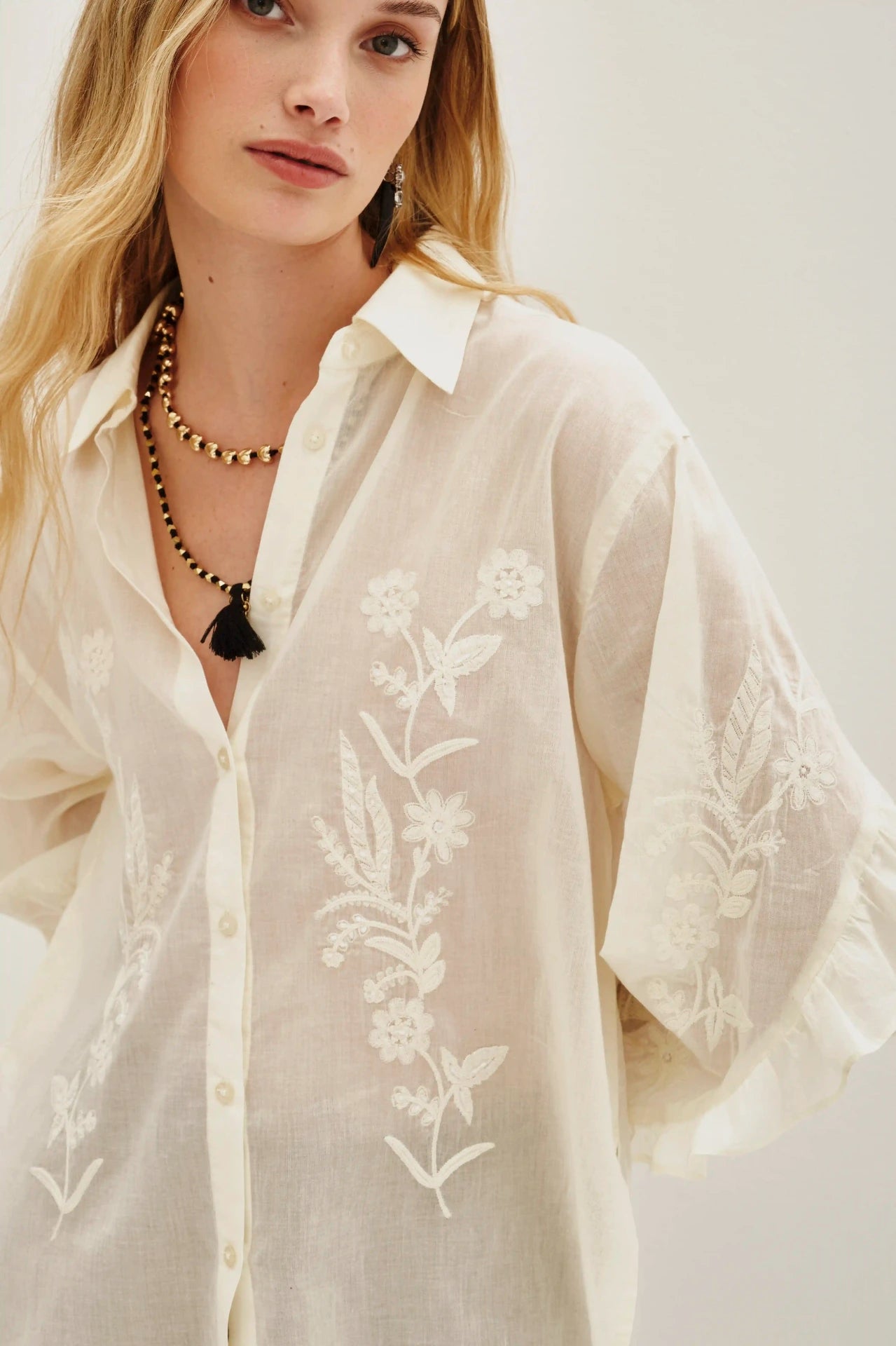 CAMISA FRILLS FLOWERS