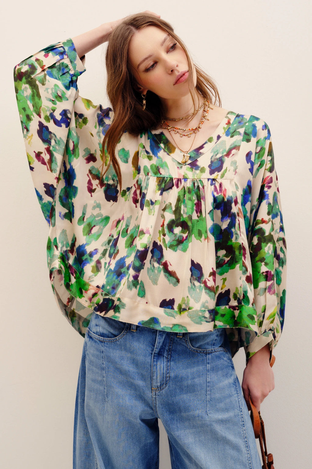 camisa linar flora