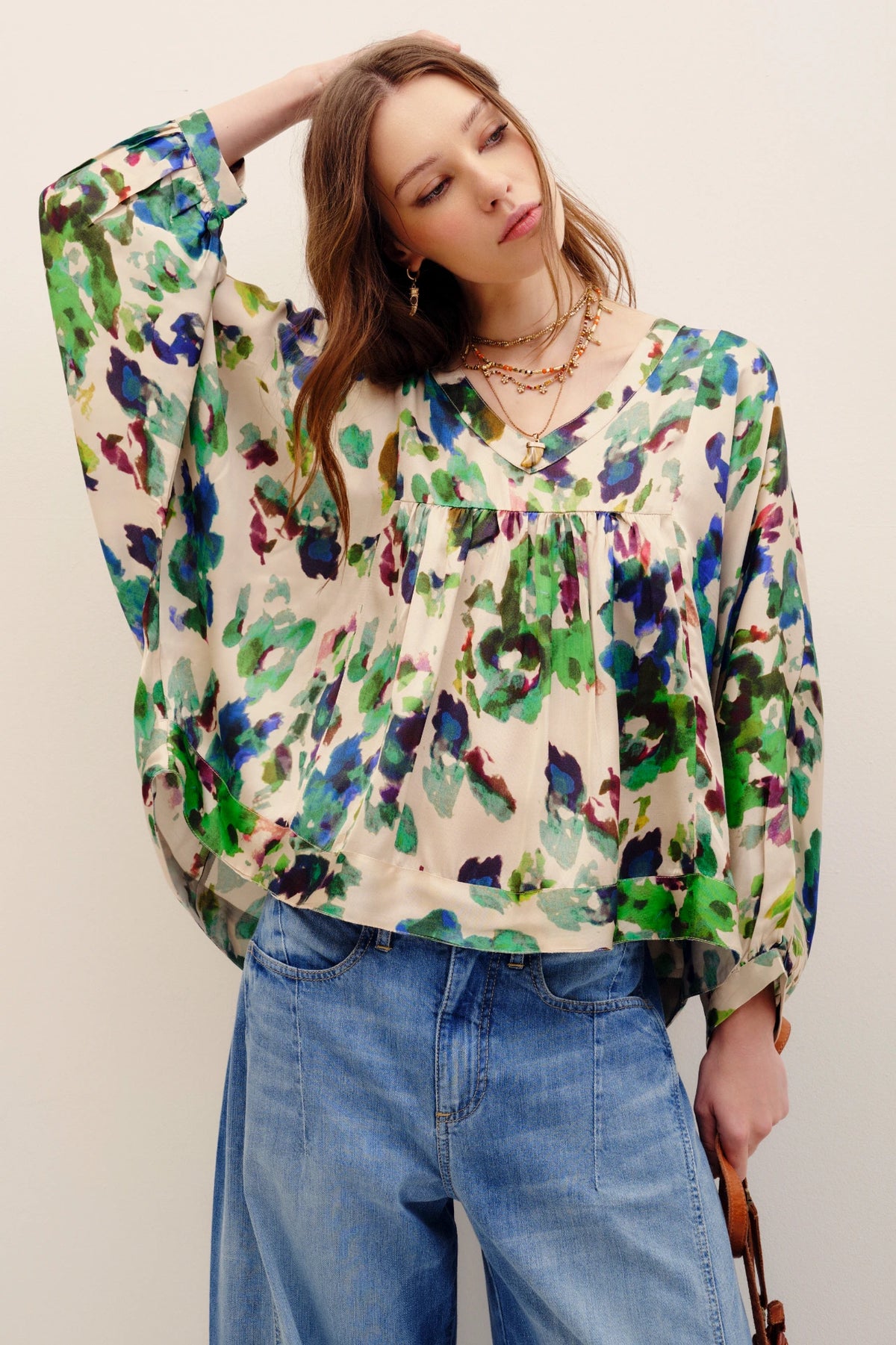 camisa linar flora