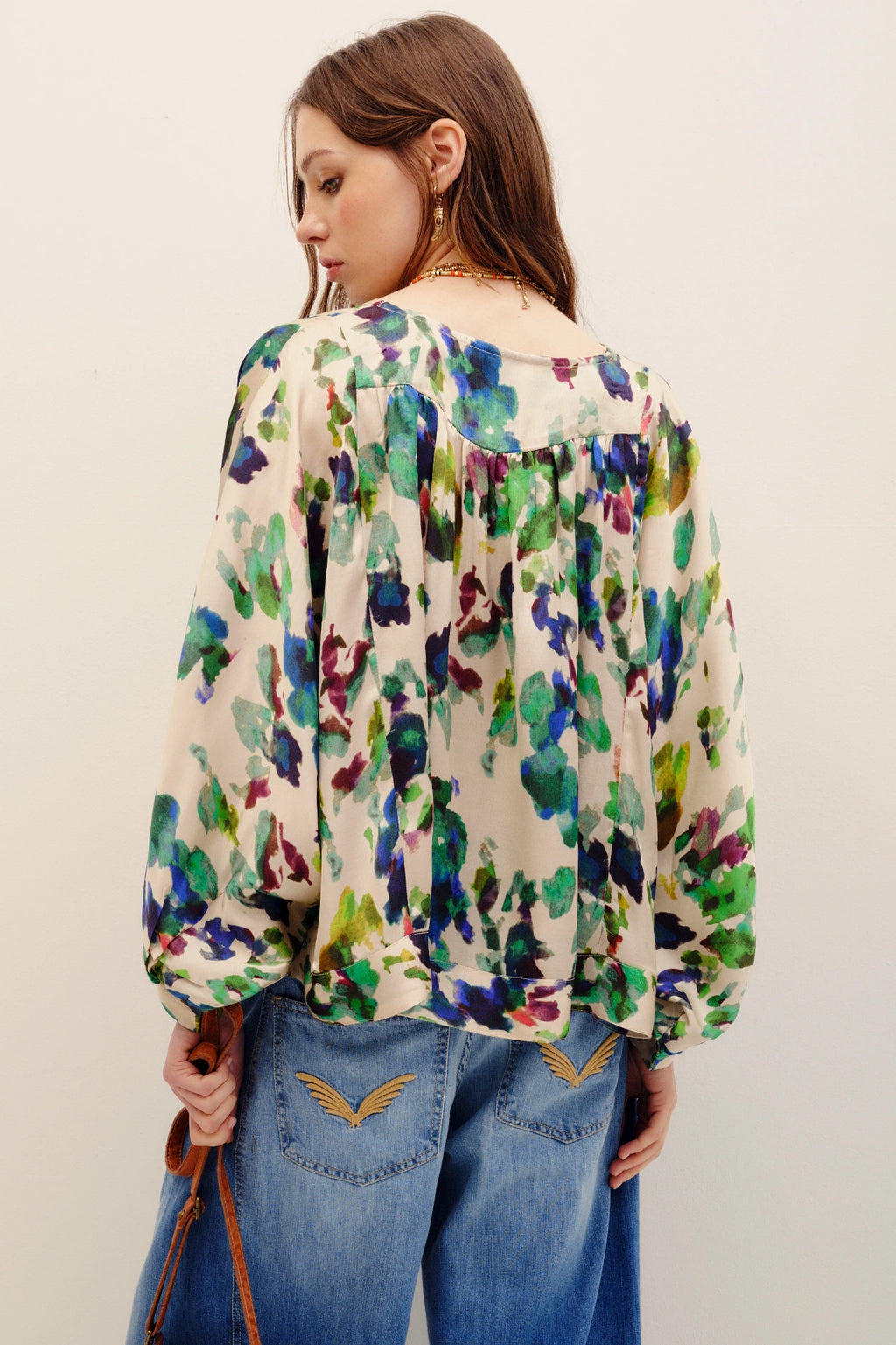 camisa linar flora