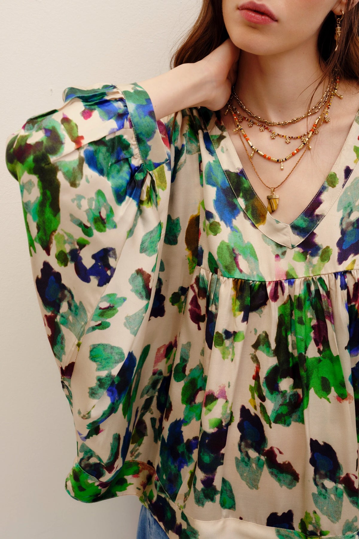 camisa linar flora