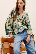camisa linar flora
