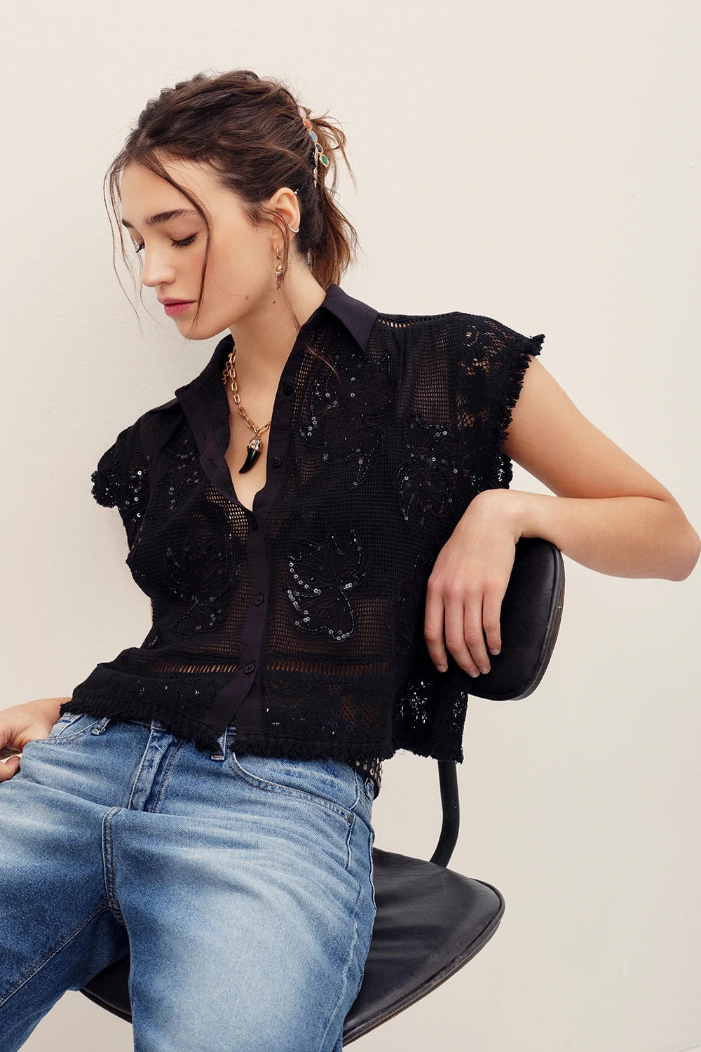camisa meli broderie