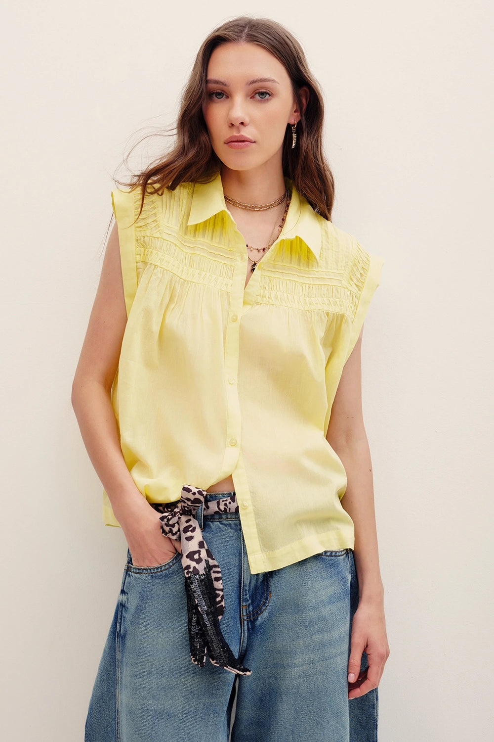 camisa meli pleats