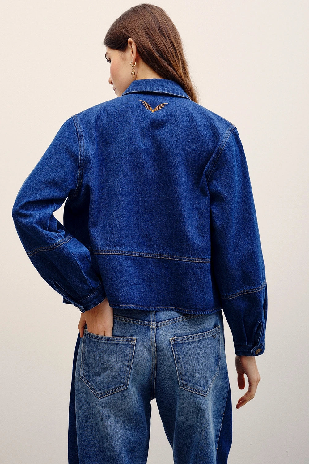 camisa austin crop denim