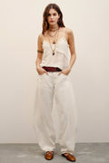 jean barrel lux white