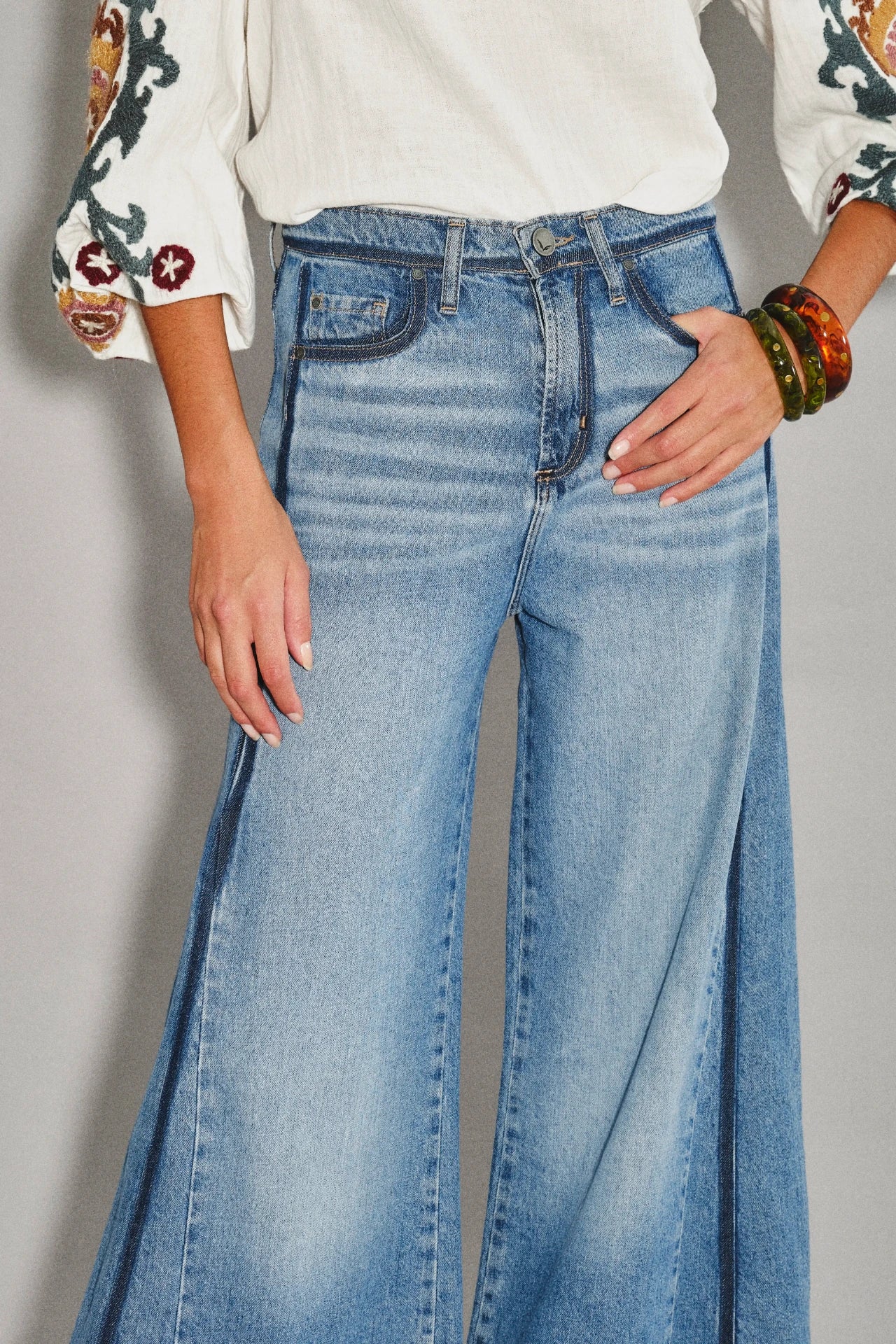 JEAN OXFORD PATCH REED BLUE