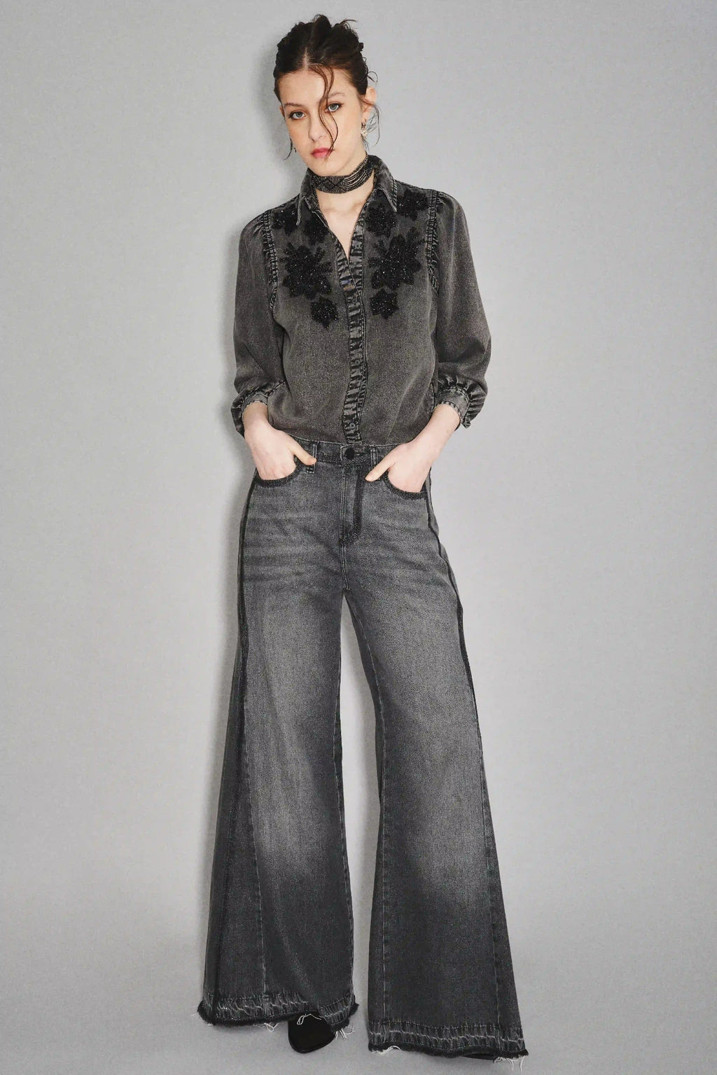 JEAN OXFORD PATCH REED BLACK