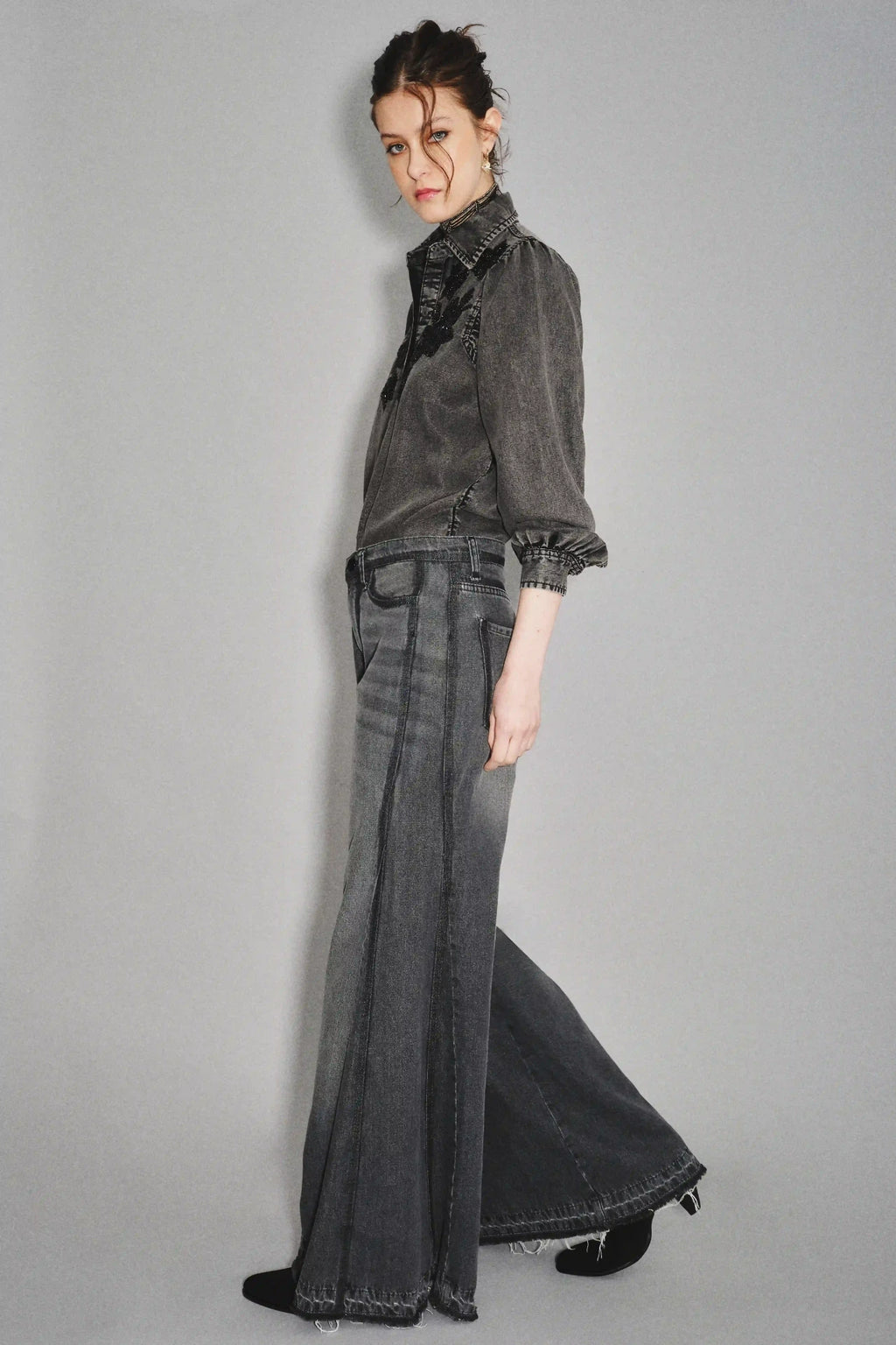 JEAN OXFORD PATCH REED BLACK