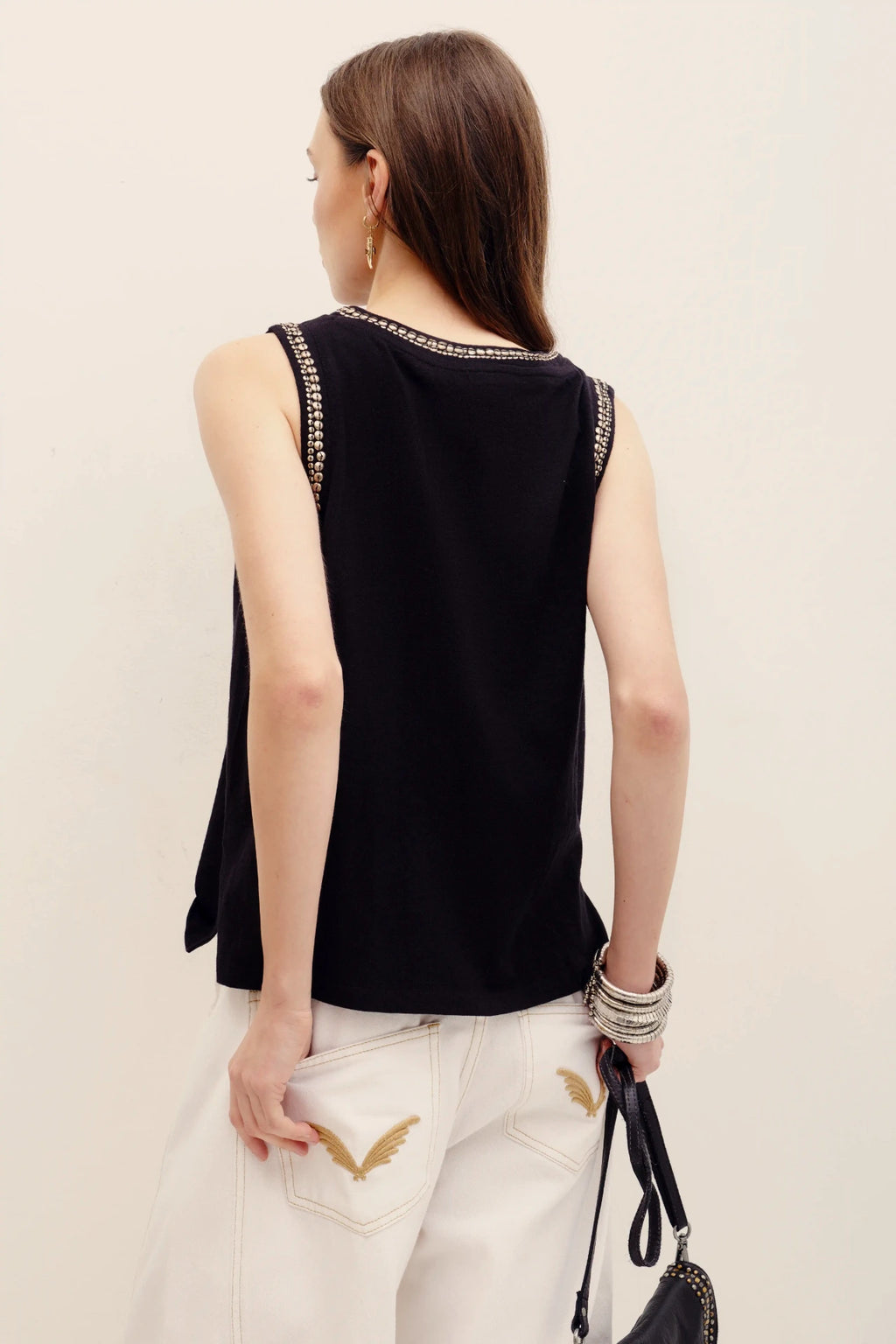 musculosa metalic studs