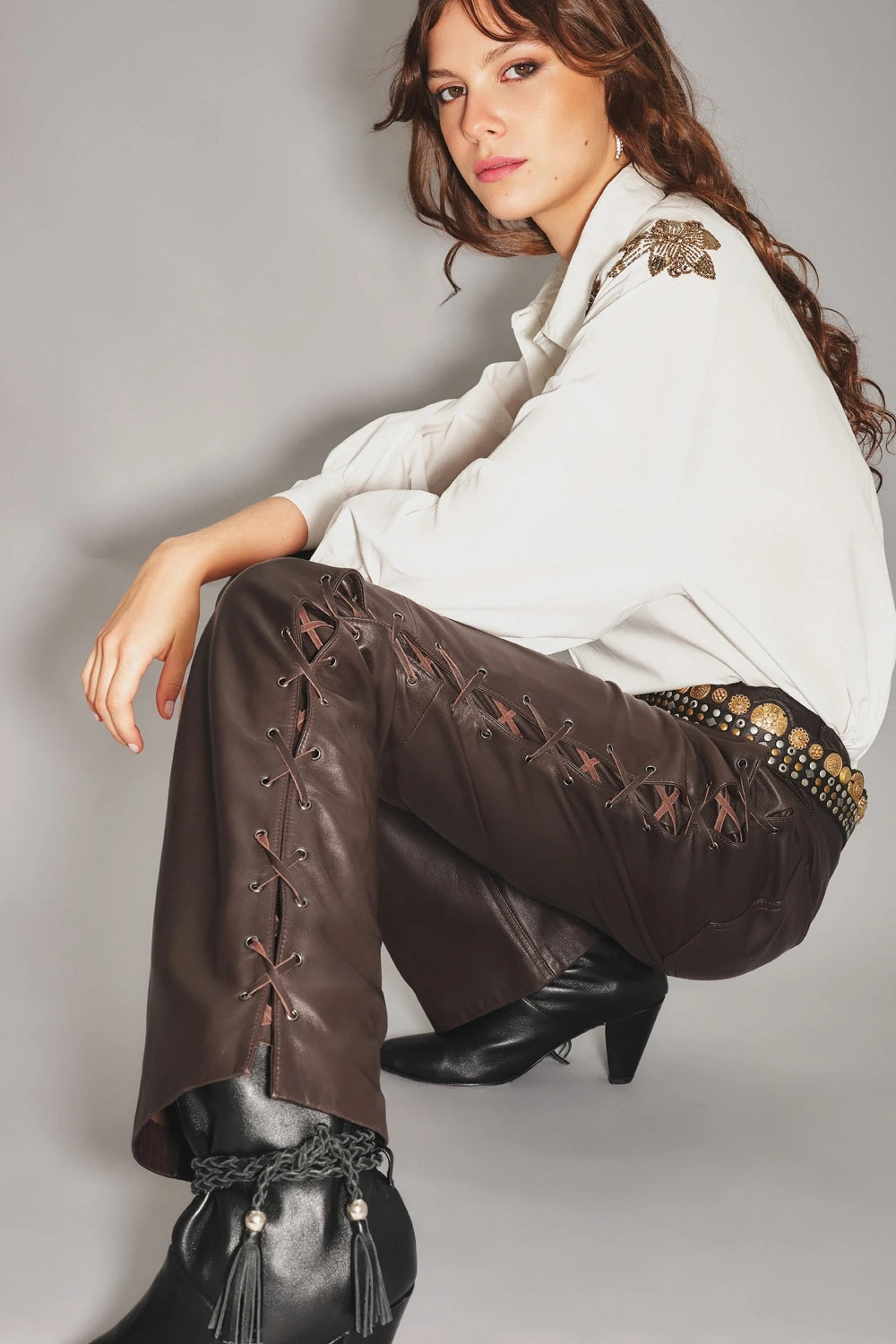 PANTALON BOOTCUT CUERO
