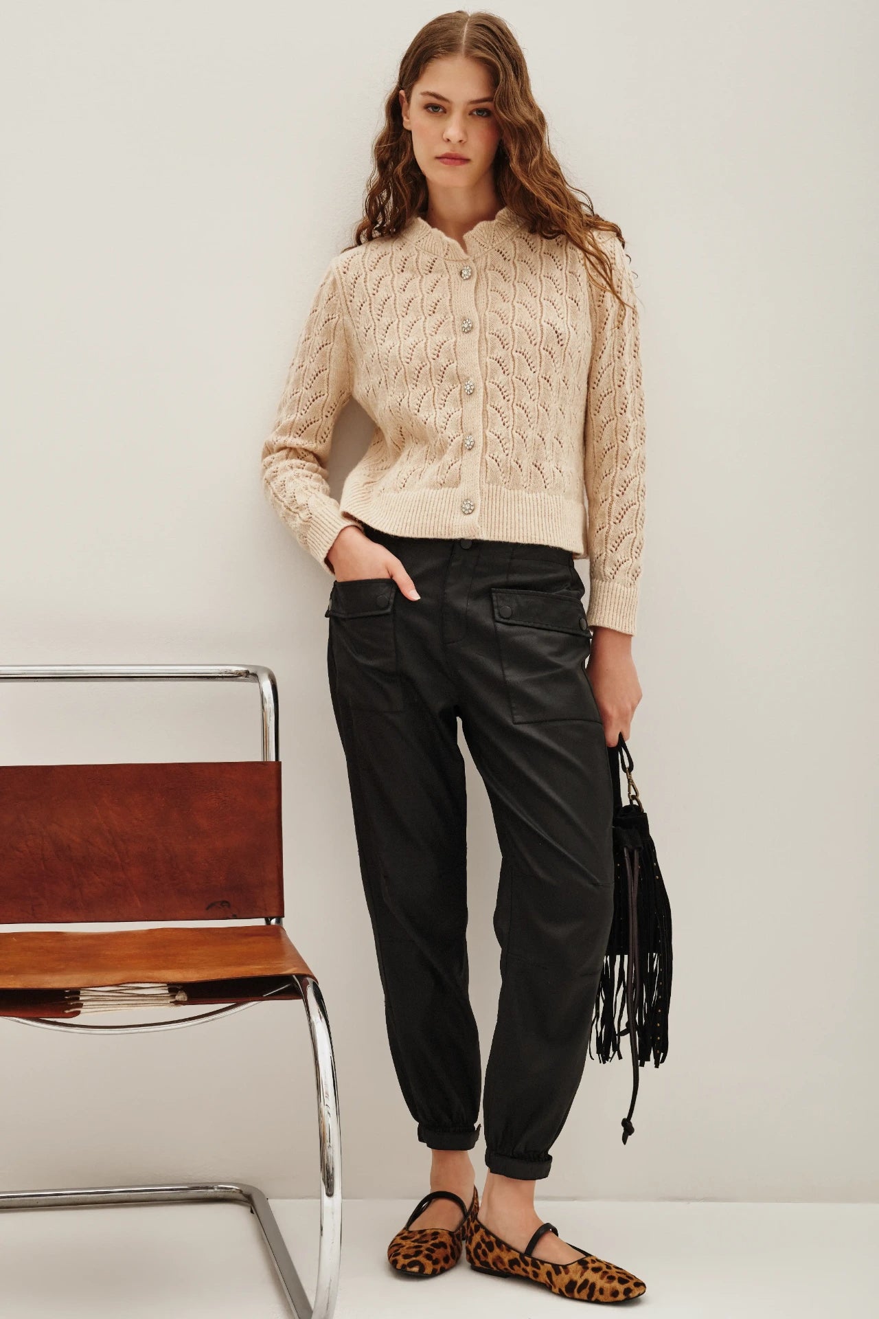 PANTALON CARGO SATIN