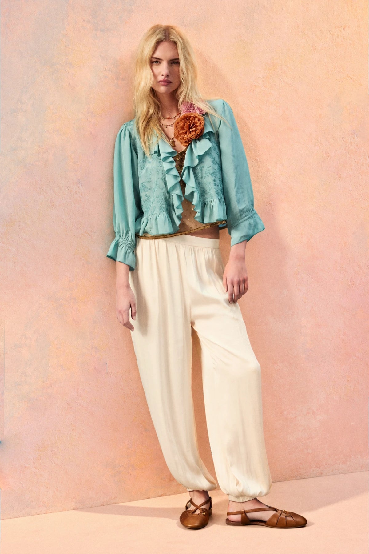 pantalon genie satin
