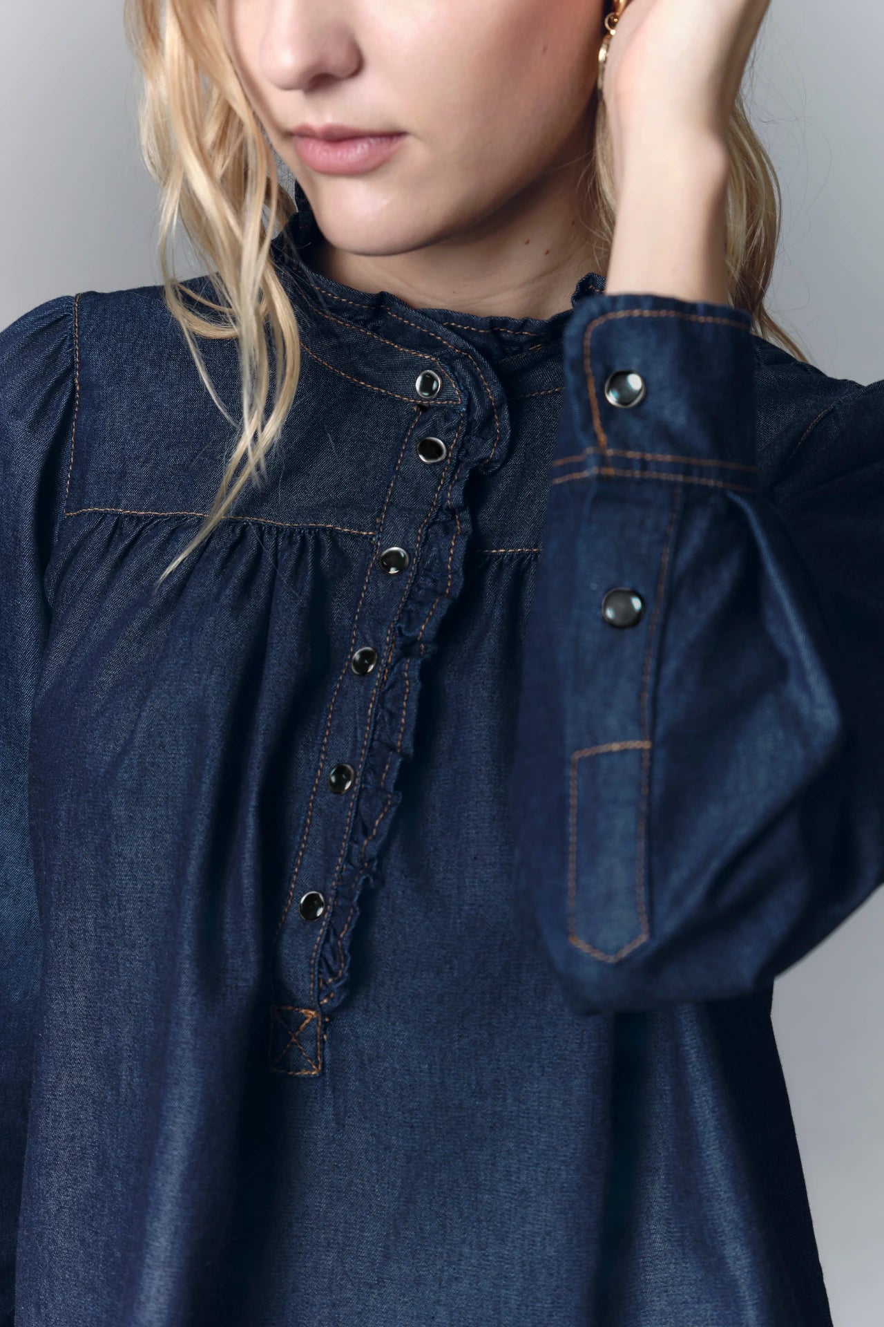 CAMISA RUFFLES DENIM