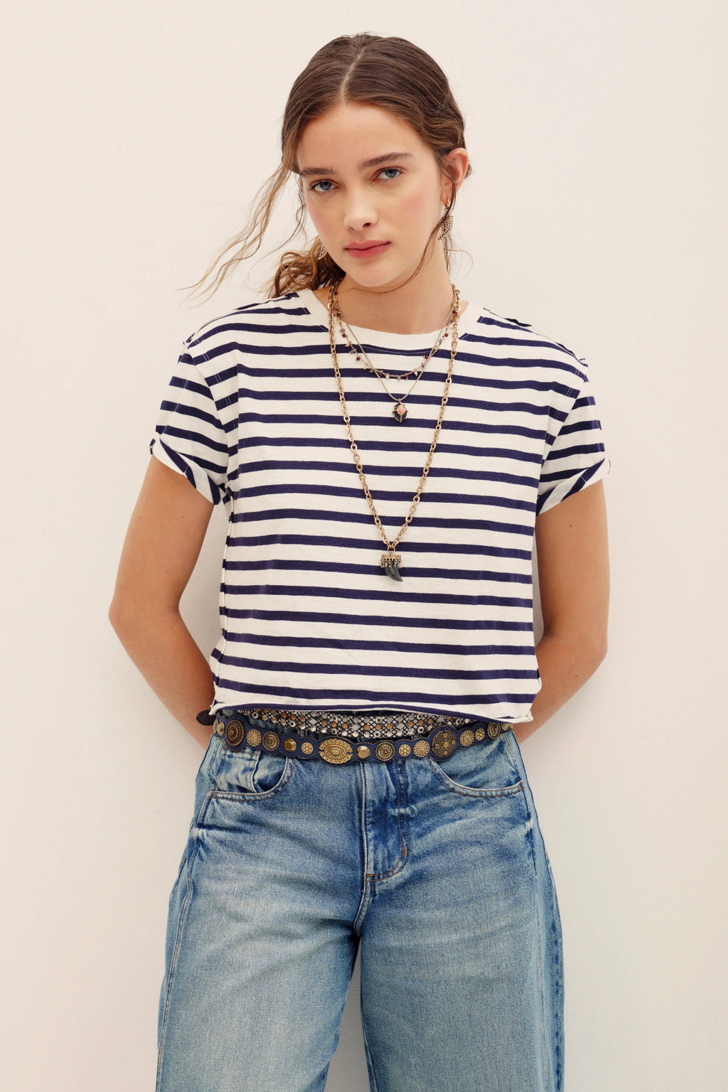 remera boston stripes