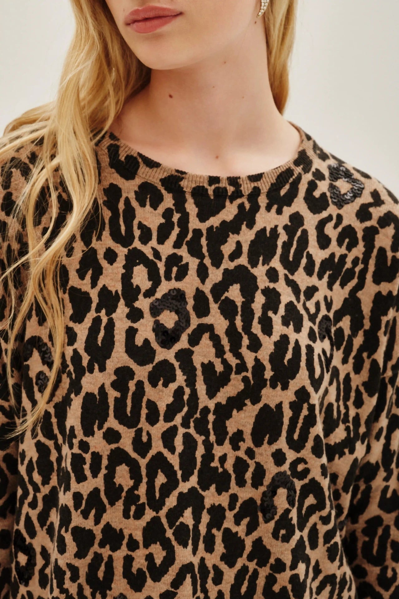 SWEATER CYMADE LEOPARD SEQUINS