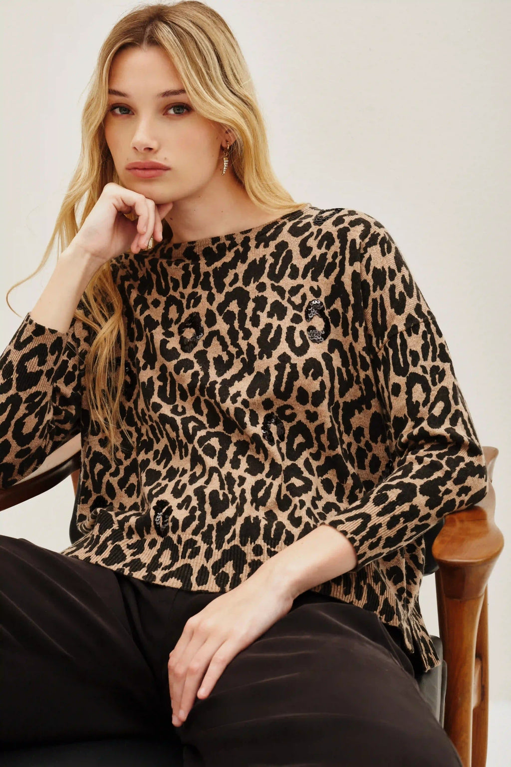 SWEATER CYMADE LEOPARD SEQUINS