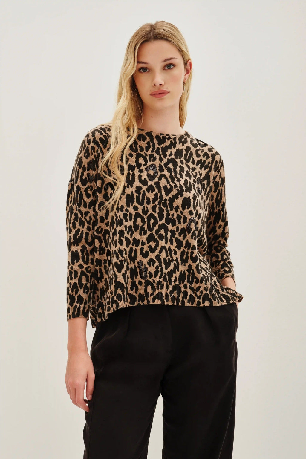 SWEATER CYMADE LEOPARD SEQUINS