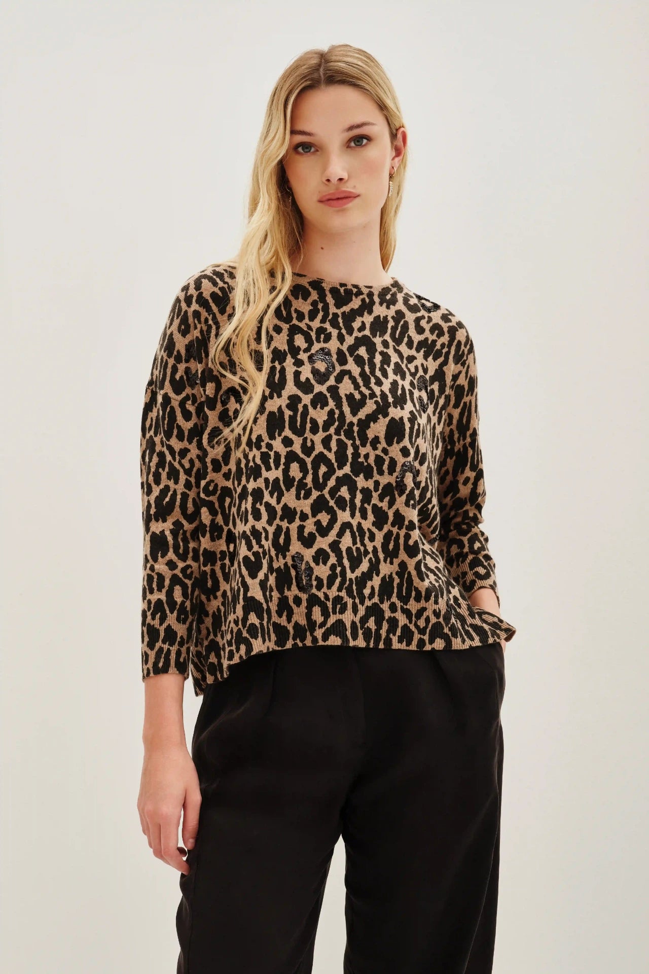 SWEATER CYMADE LEOPARD SEQUINS