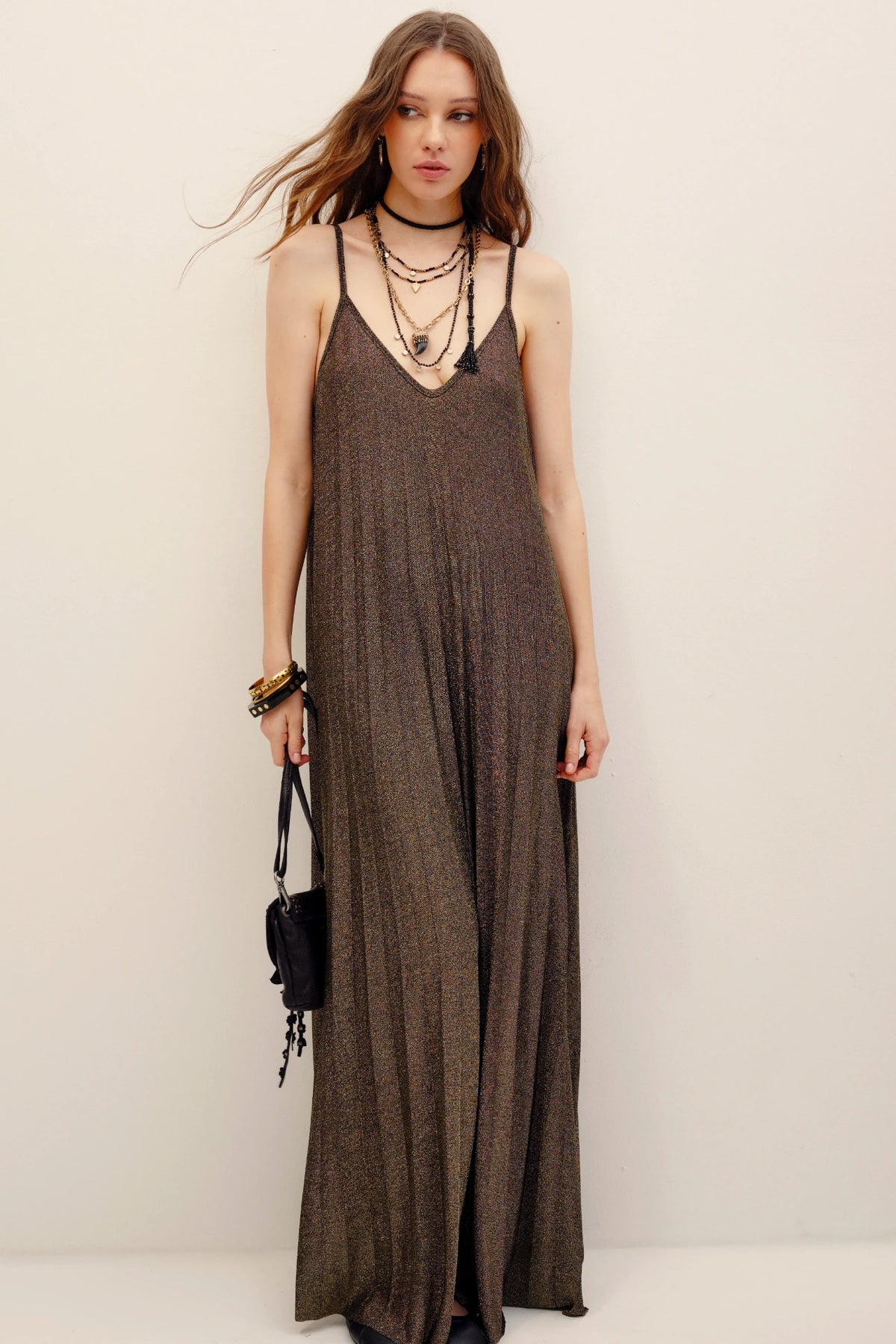 vestido metallic