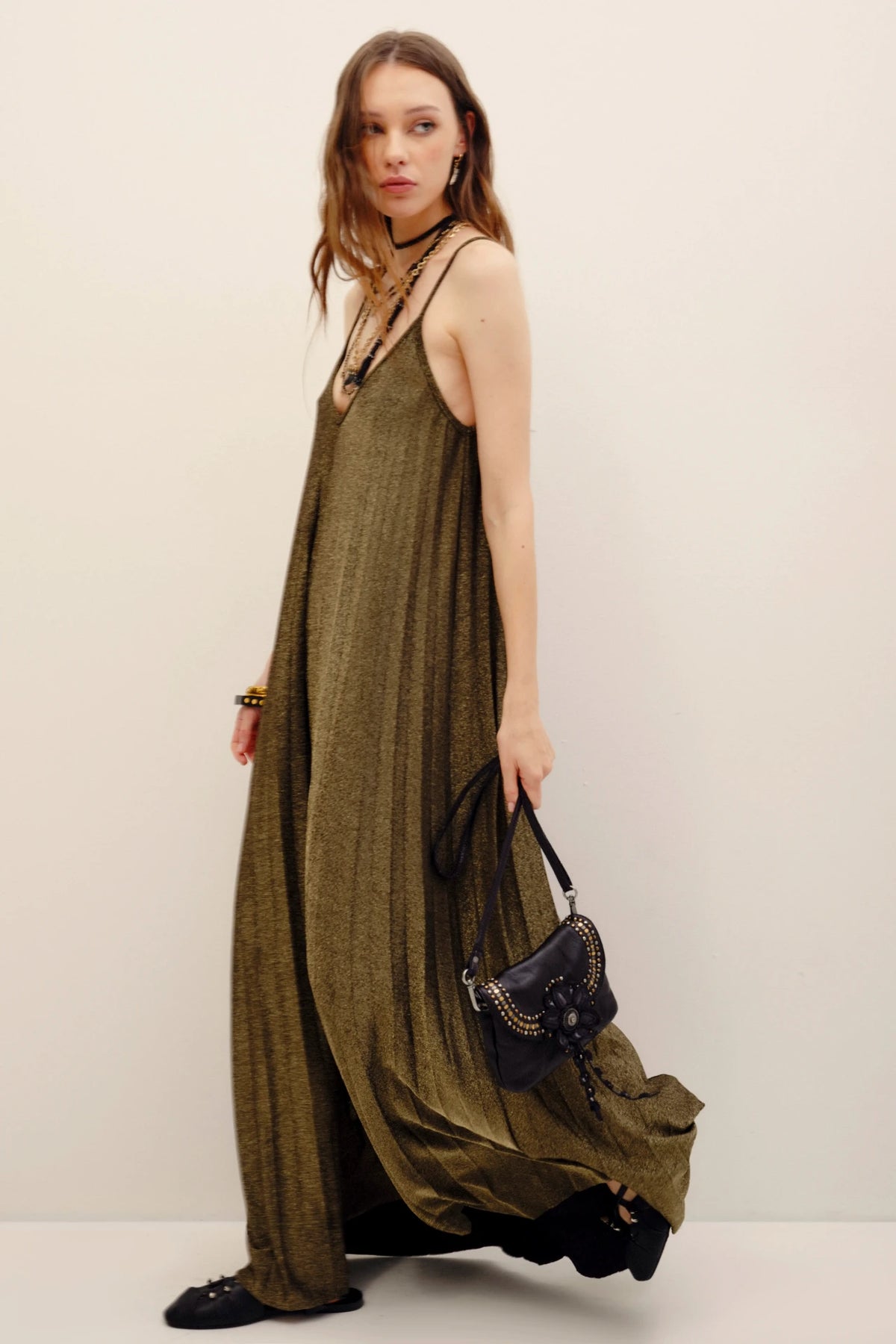 vestido metallic