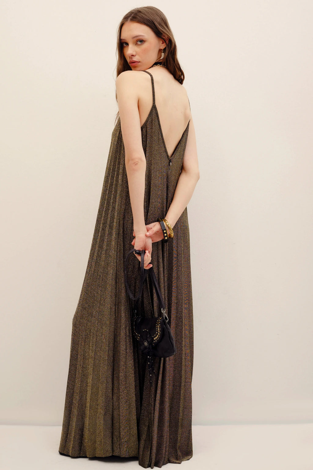 vestido metallic