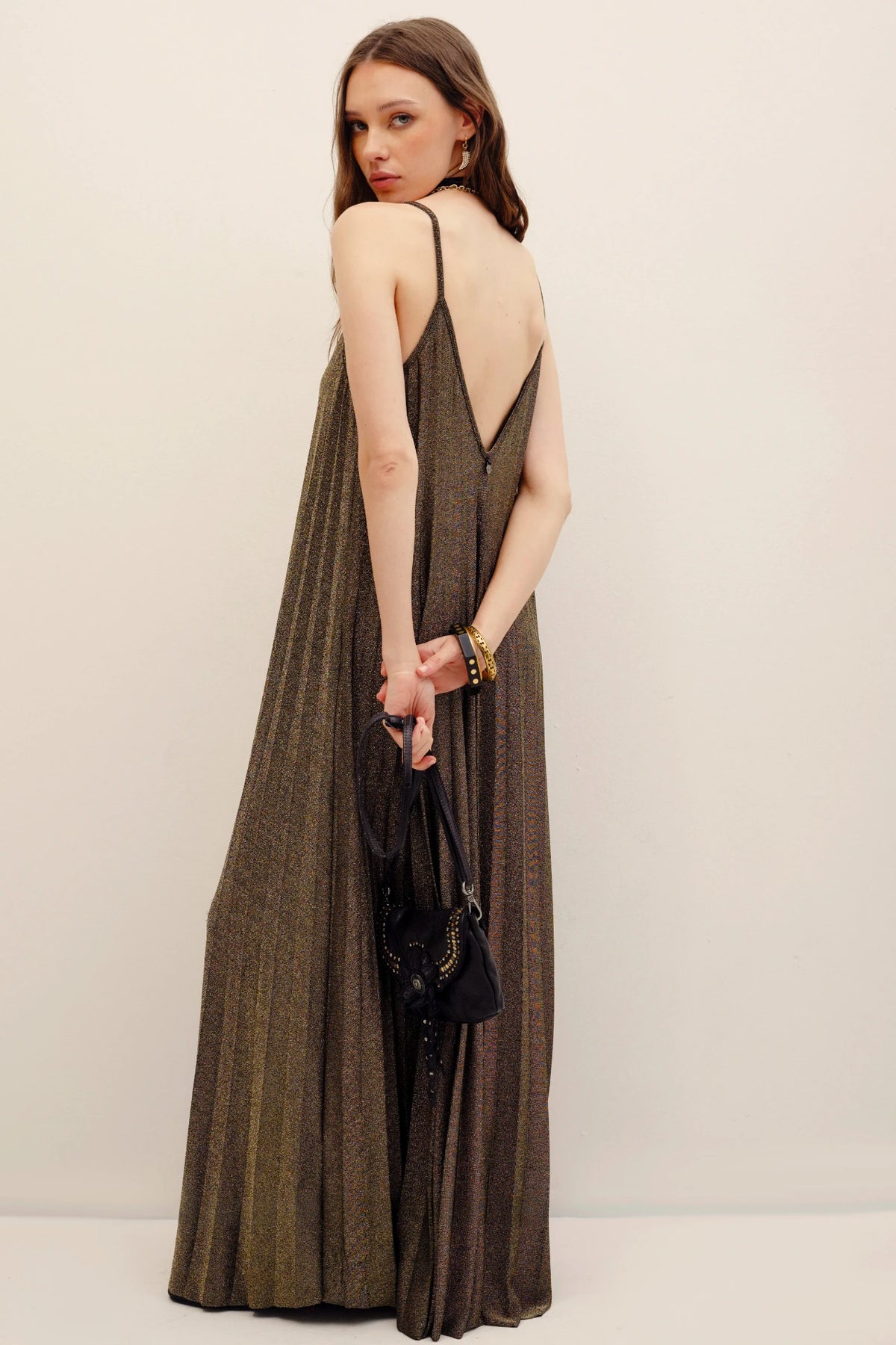 vestido metallic