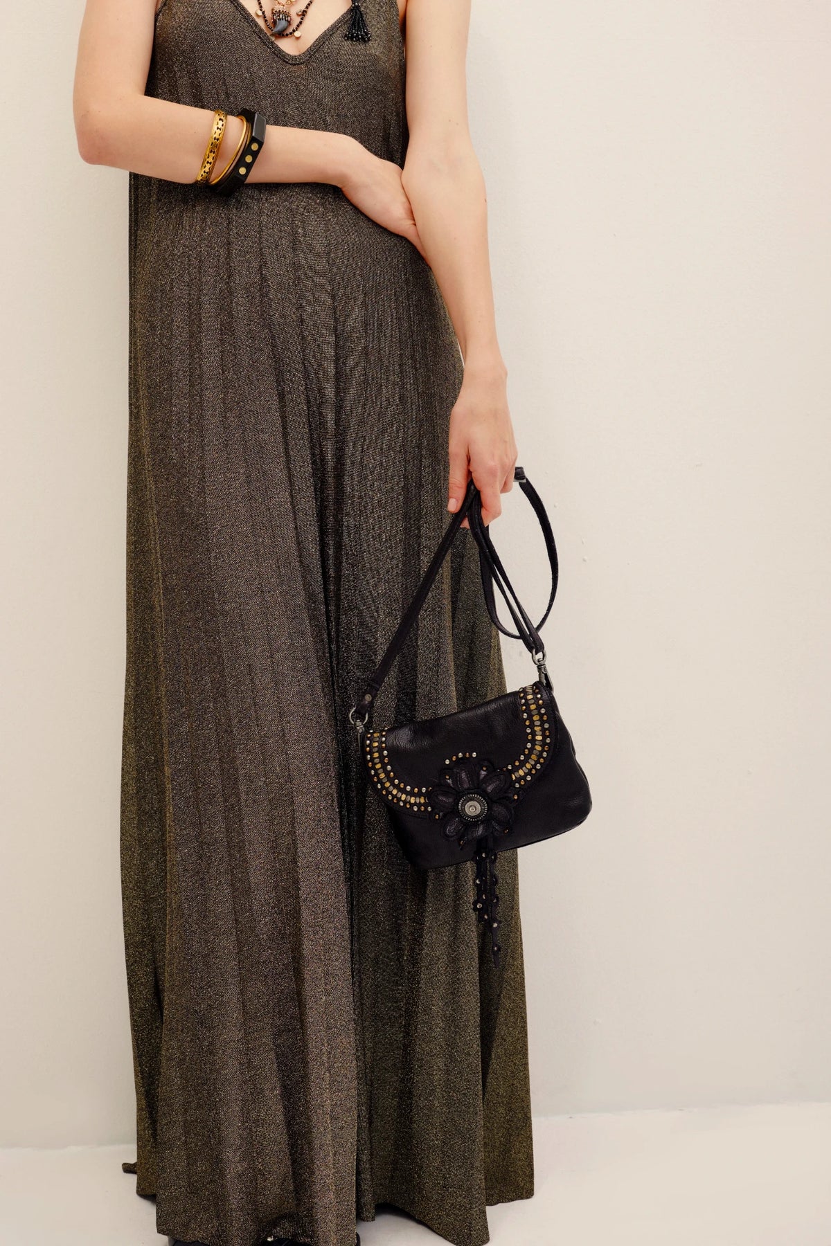vestido metallic