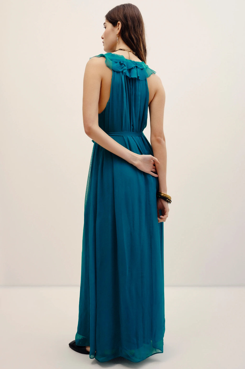 vestido romance frills
