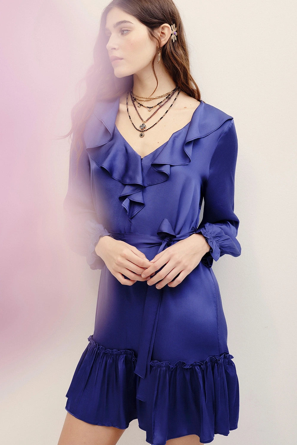 vestido volado plain